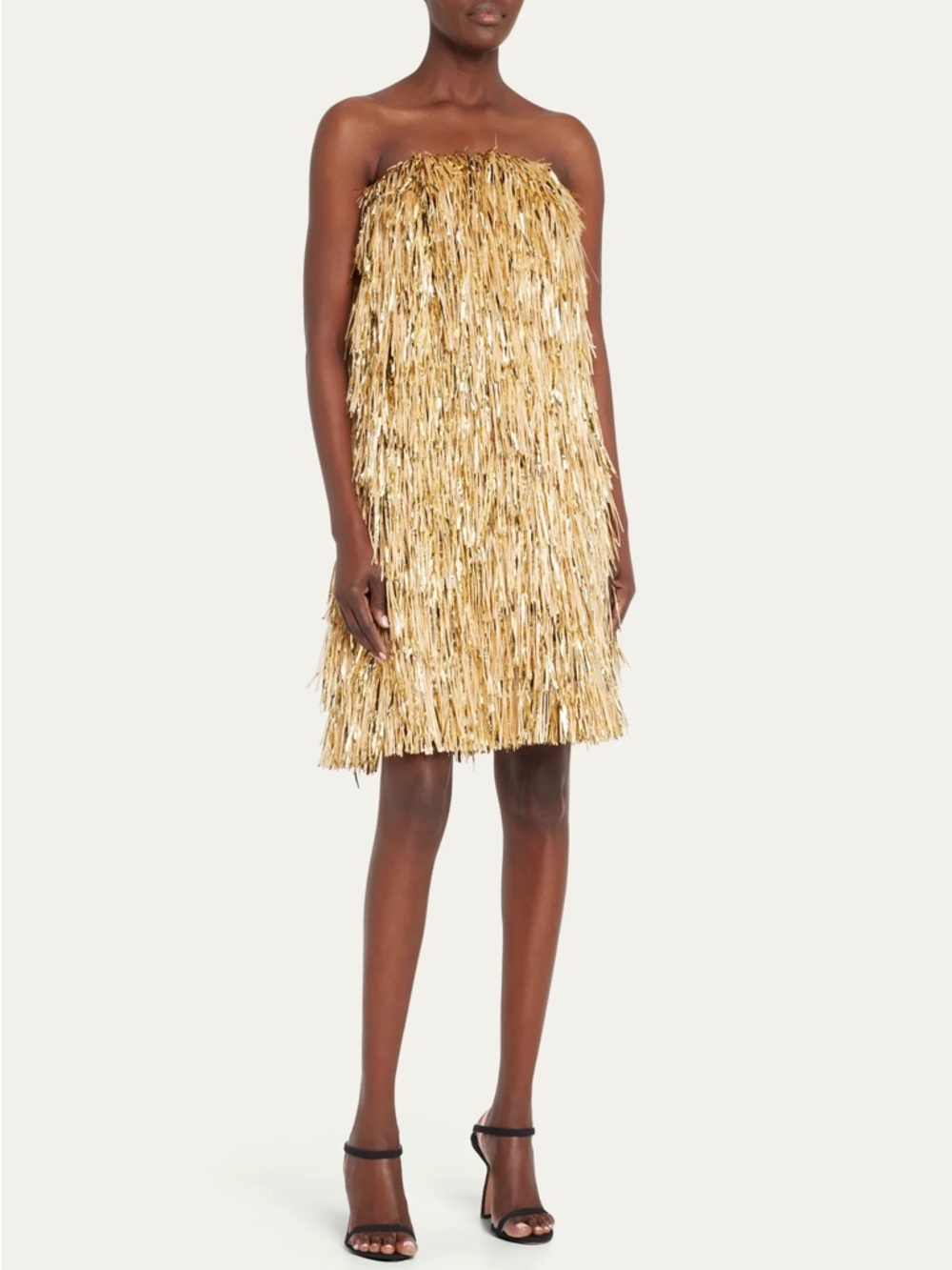 Jason Wu Collection Gold Tinsel Fringe Dress